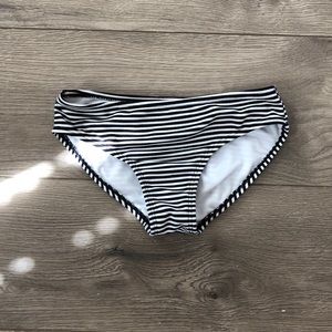 Black and white stripped bathing suit bottoms